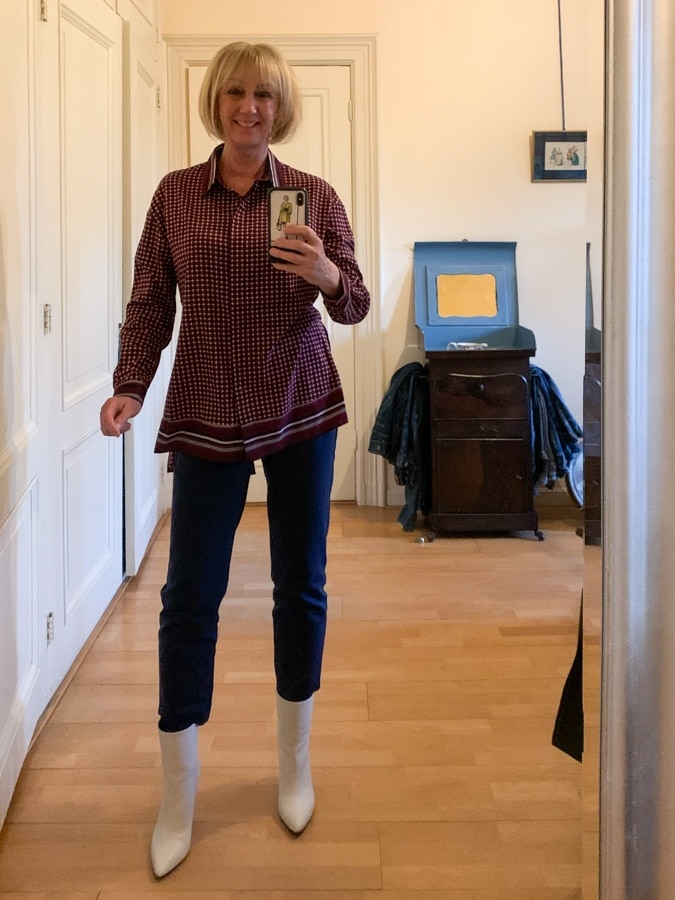 Blue and red shirt