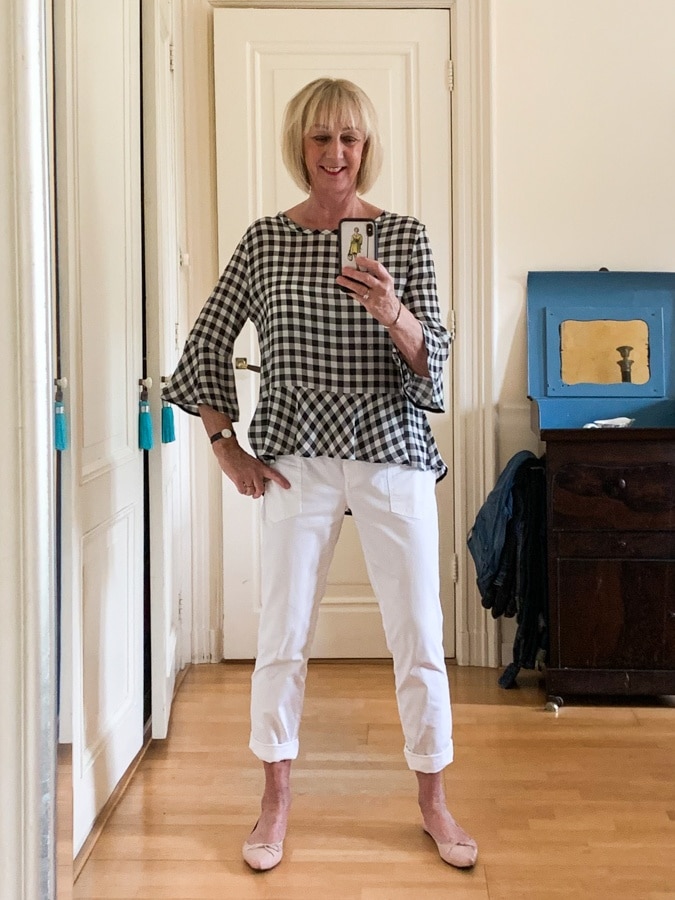 Outfit Monday black and white checked top