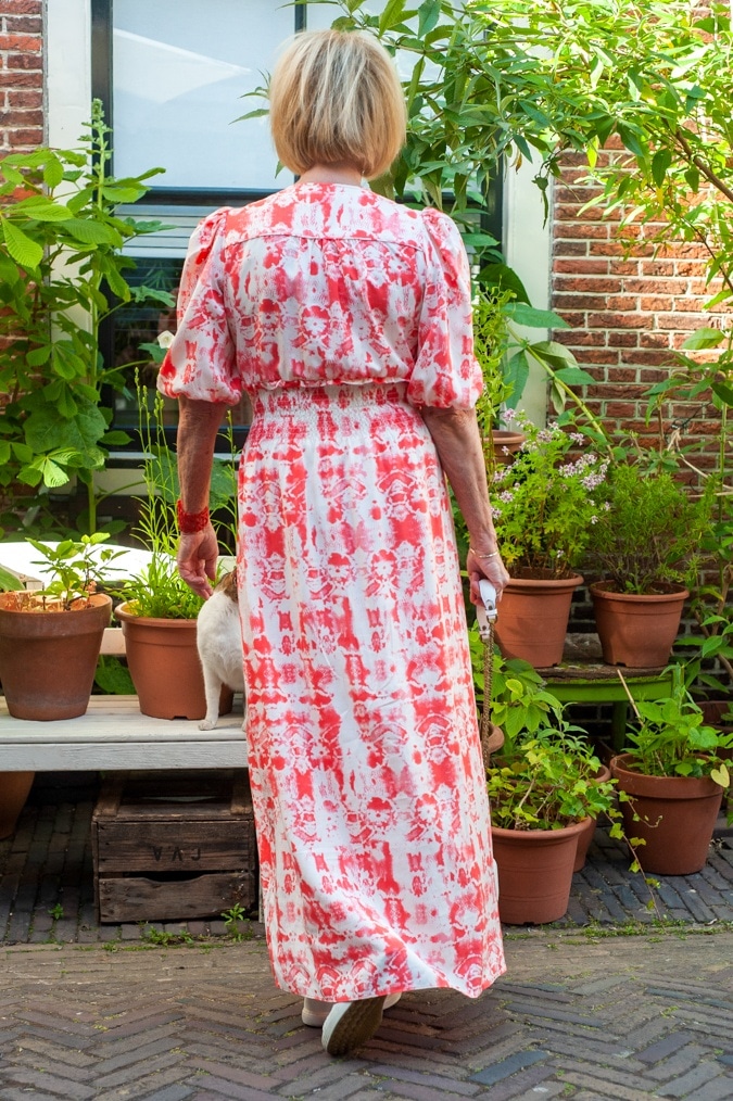 Pink and orange maxi dress