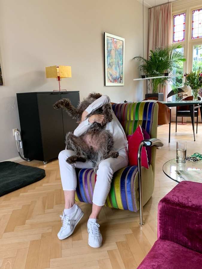 Anja wrestling with Watson