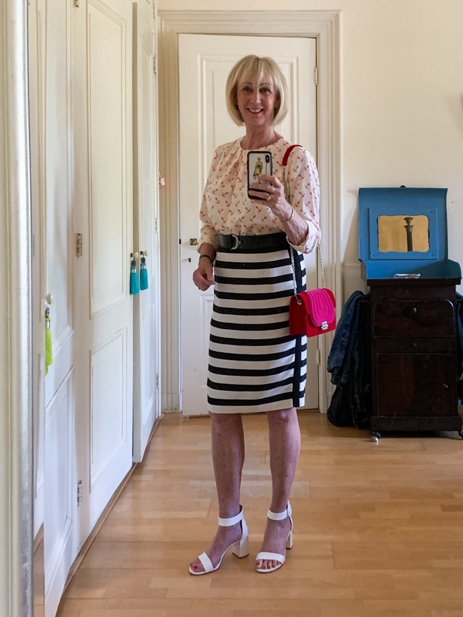 Striped pencil skirt Monday