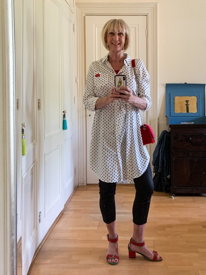 Outfit Sunday with polka dot dress