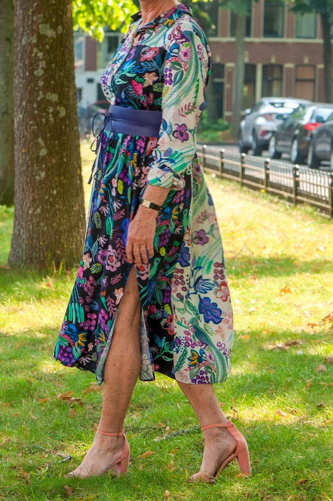 Colourful midi shirt dress