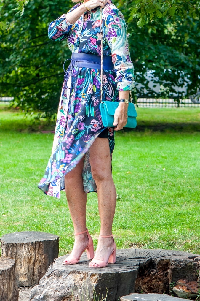 Colourful midi shirt dress
