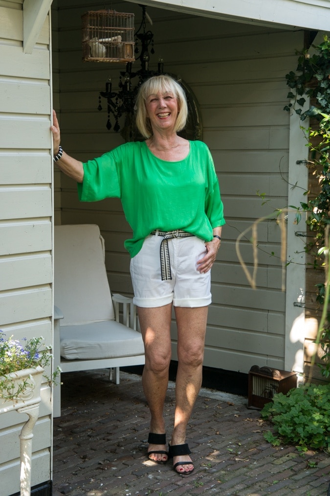 Shorts and a silk top