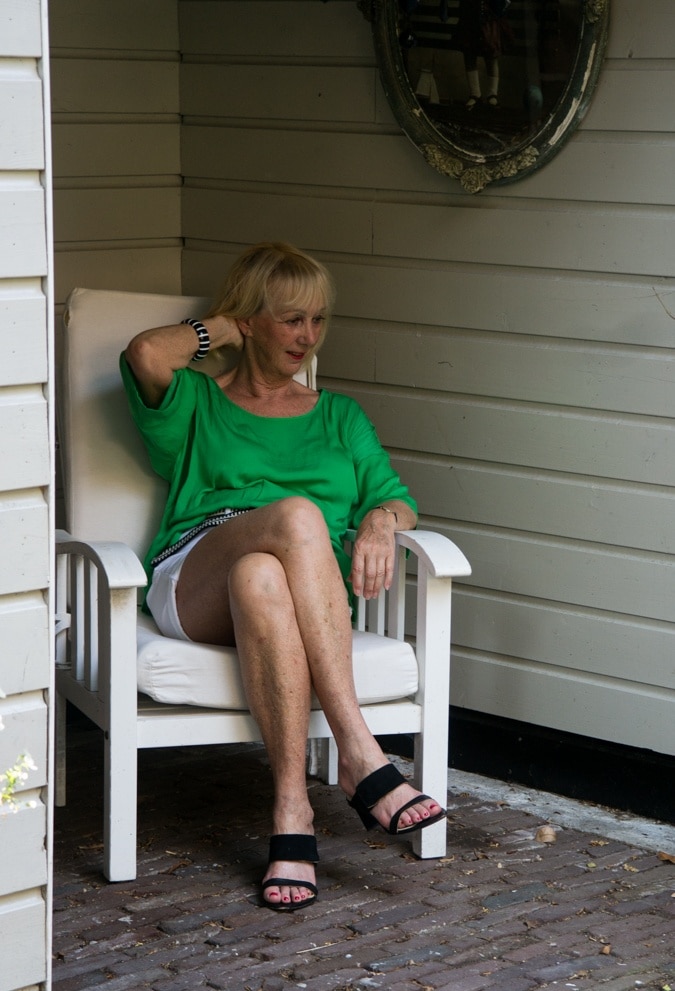 Shorts and a silk top