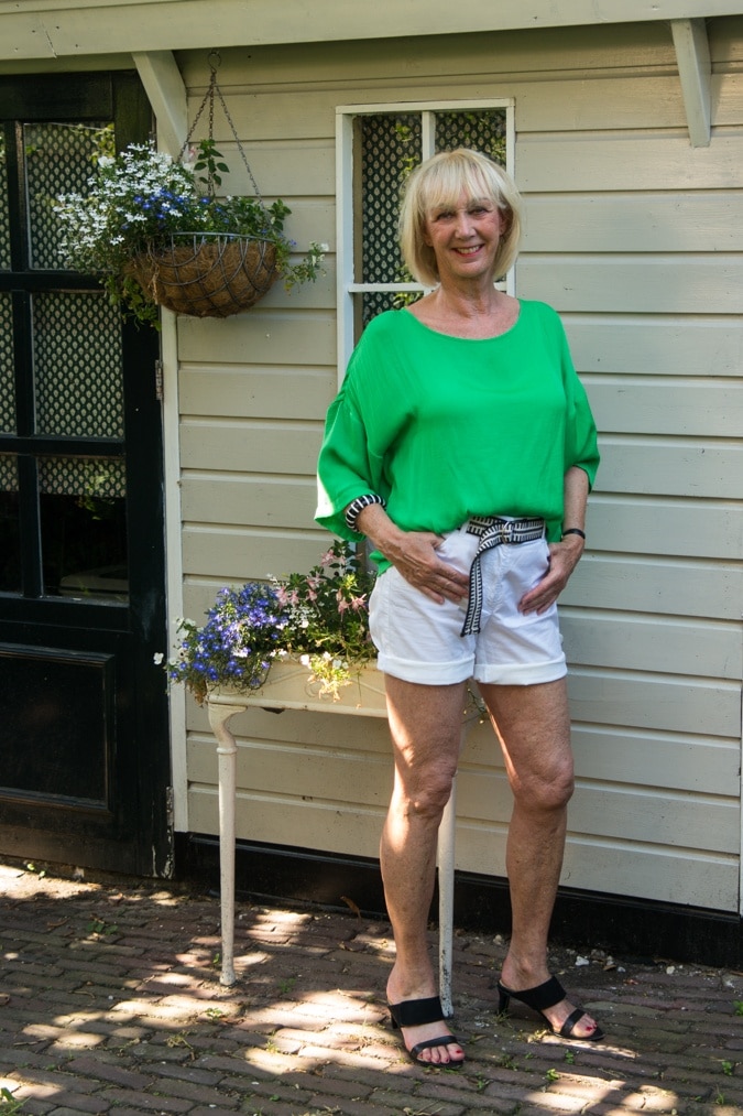 Shorts and a silk top