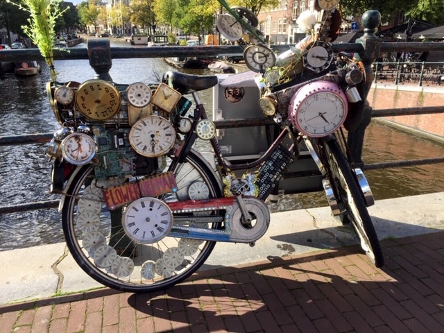Bicycle with clocks