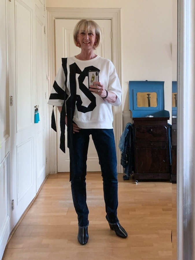 Dries van Noten sweater with black ribbons