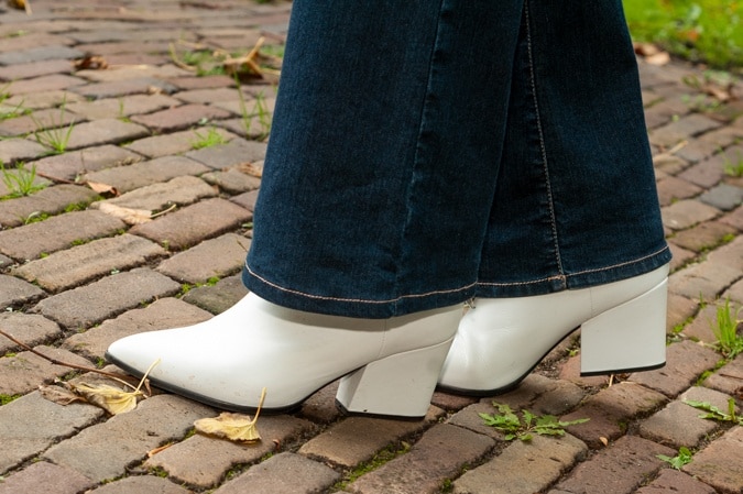 white ankle boots
