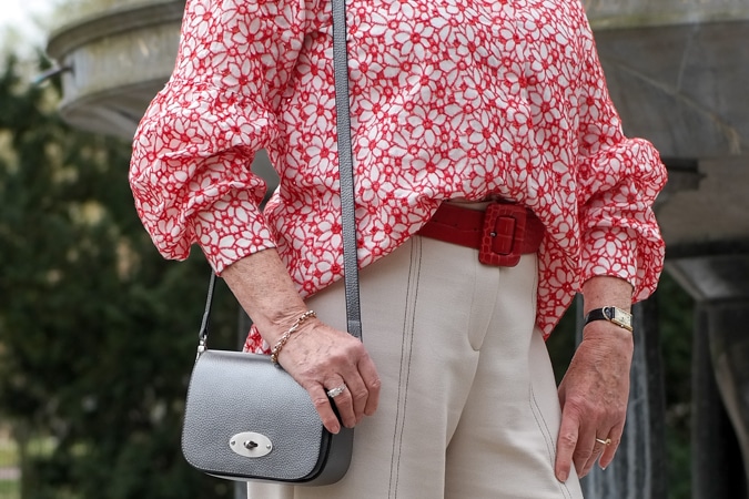 Red and cream shirt
