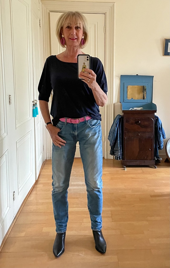 blue silky top