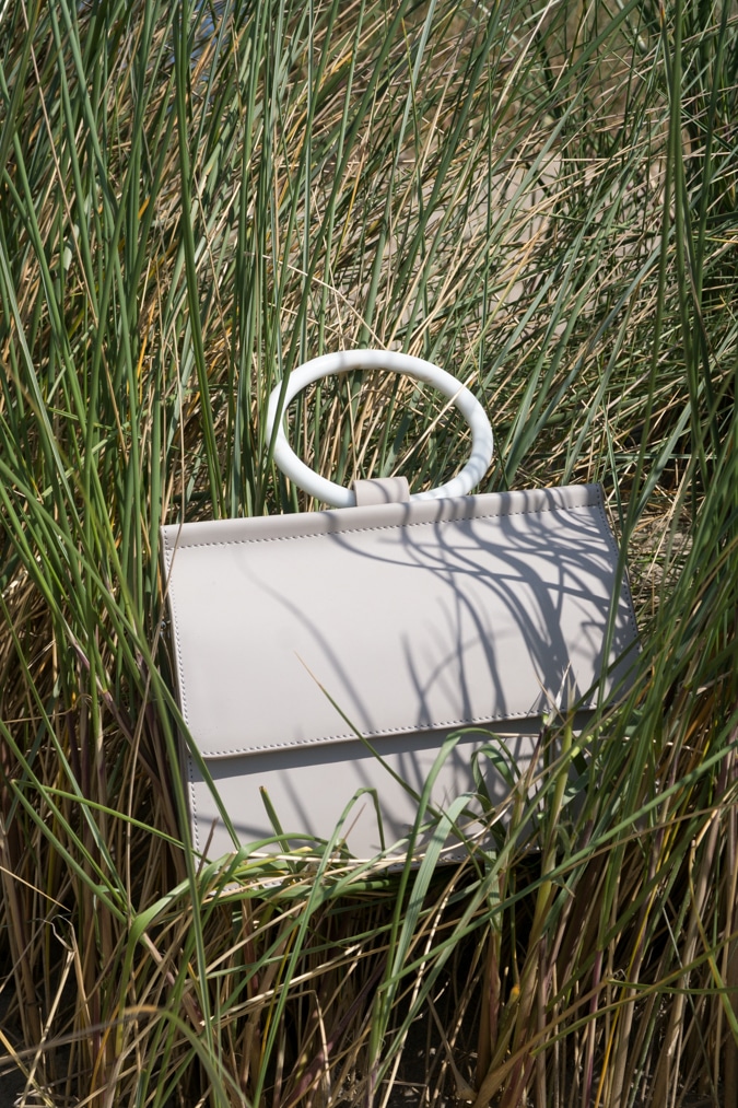 cream/grey mini bag