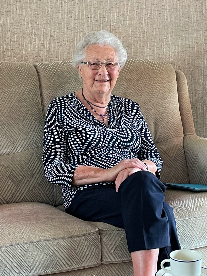 Mum dressed in blue