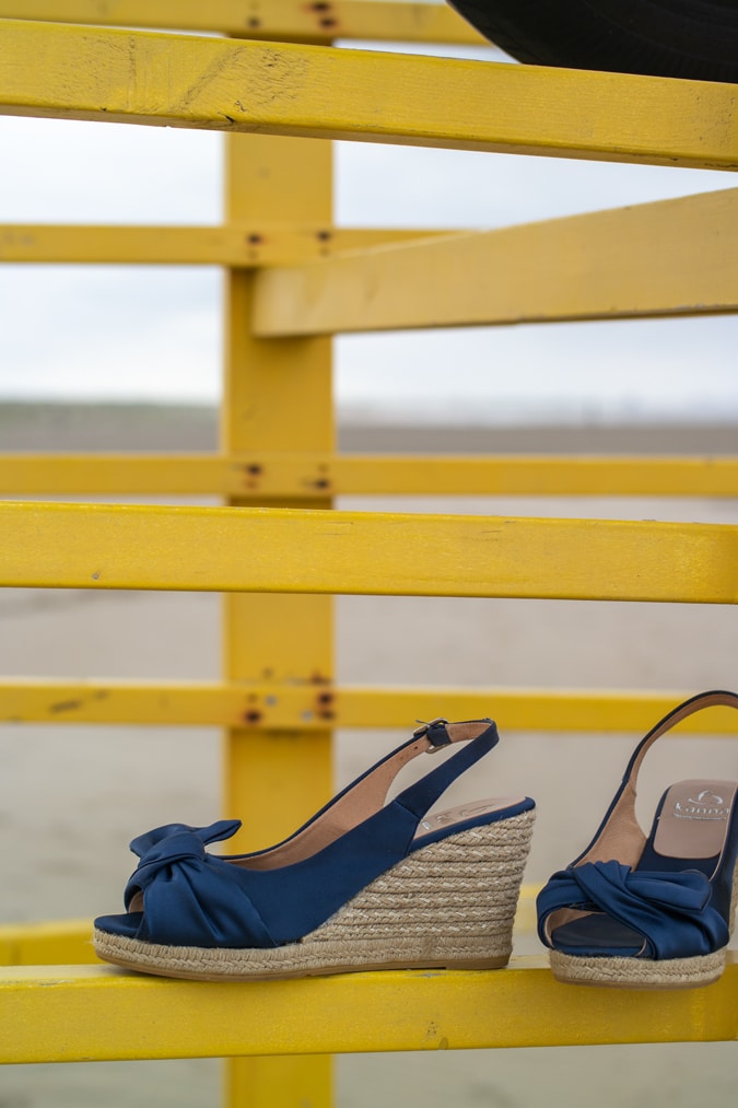 Blue fabric shoes