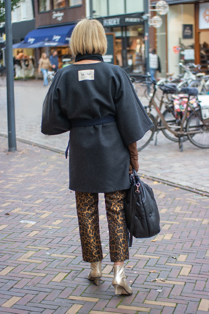 The back of my grey kimono-style coat