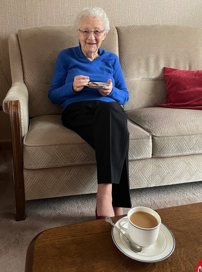 Mum with a piece of cake