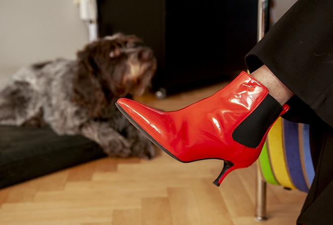 Orange boots