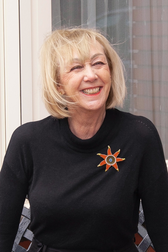 Orange brooch