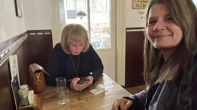 Kitty and me having lunch