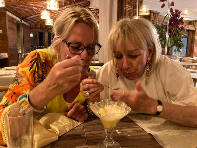 Claudia and I eating Jilske's dessert