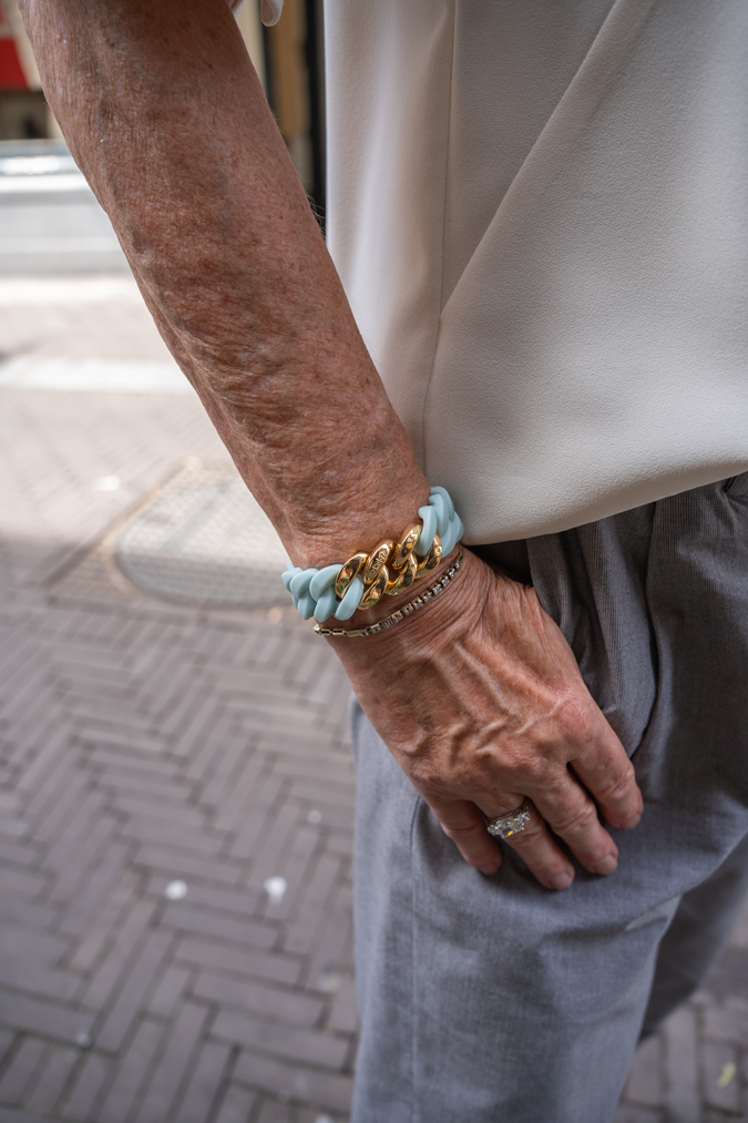 light blue bracelet