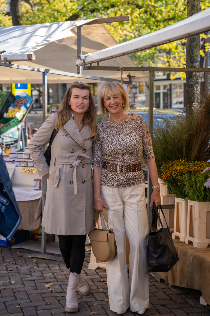 Wide cream trousers
