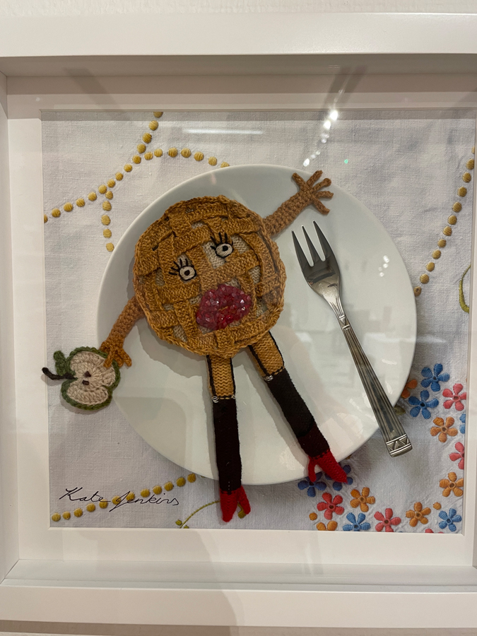 Kate Jenkins creation, knitted tart
