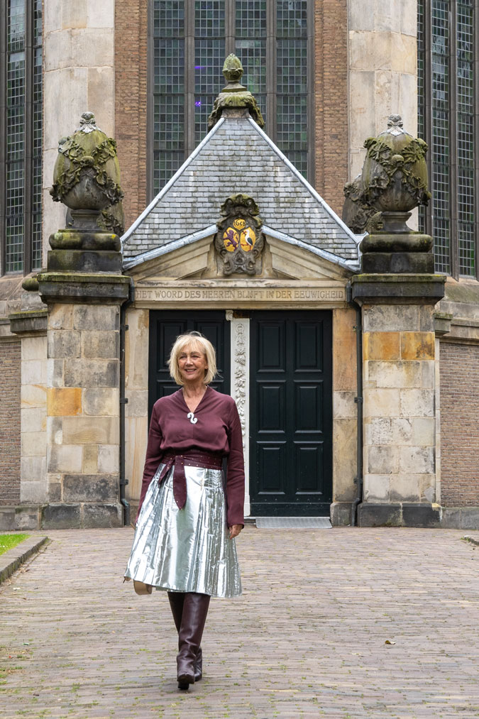 Silver skirt with a burgundy blouse