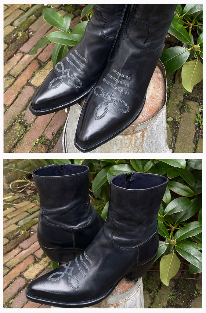 Blue cowboy boots